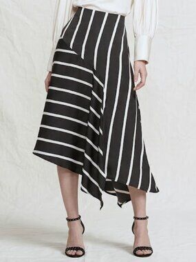 Who What Wear x Target Seamed Midi Slip Skirt – Asymmetrical Hem – Size 6